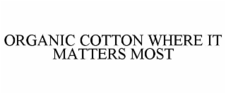 ORGANIC COTTON WHERE IT MATTERS MOST