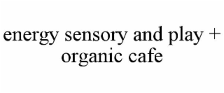 ENERGY SENSORY AND PLAY + ORGANIC CAFE