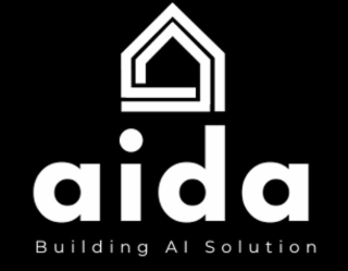 THE MARK CONSISTS OF THE STYLIZED WORDING “AIDA” IN LOWERCASE LETTERS.  BELOW THE WORDING “AIDA” IS THE PHRASE “BUILDING AI SOLUTION” IN SMALLER STYLIZED LETTERING.