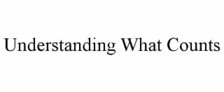 UNDERSTANDING WHAT COUNTS
