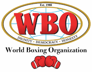 WBO WORLD BOXING ORGANIZATION EST. 1988 DIGNITY DEMOCRACY HONESTY