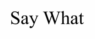 SAY WHAT
