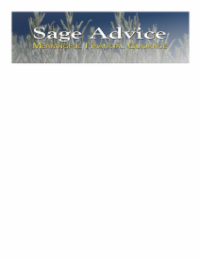 SAGE ADVICE MEANINGFUL FINANCIAL GUIDANCE