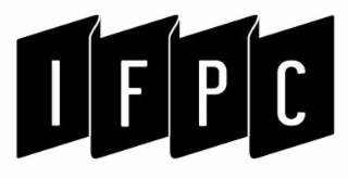 A RENDERING OF A FOLDED BANNER WITH THE LETTERS I F P C CENTERED IN EACH SEGMENT